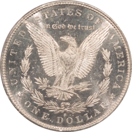 Dollars 1880-S $1 MORGAN DOLLAR – PCGS MS-63 PL, 2 PIECE OLD GREEN HOLDER, LOOKS DMPL!