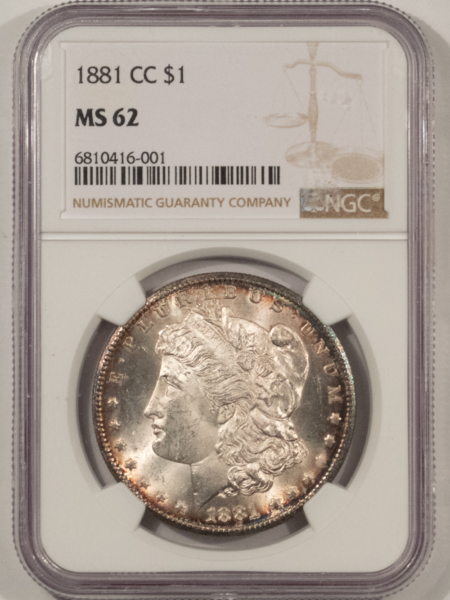 Dollars 1881-CC $1 MORGAN DOLLAR – NGC MS-62, CARSON CITY!