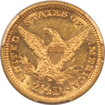 $2.50 1882 $2.50 LIBERTY GOLD QUARTER EAGLE – PCGS AU-58, MINTAGE 4000! RARE!