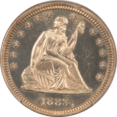 Liberty Seated Quarters 1883 PROOF SEATED LIBERTY QUARTER – PCGS PR-64 CAM, BLACK & WHITE CAMEO! PQ!