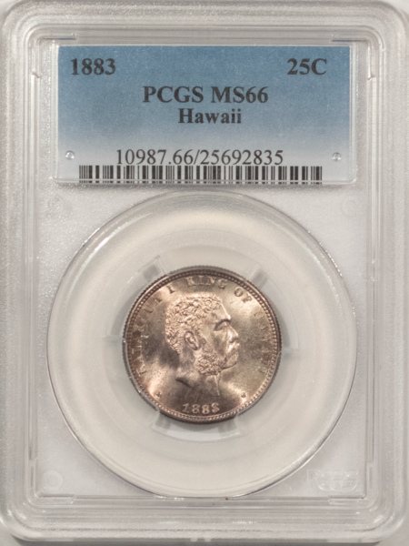 Hawaii/U.S. Territory Coins 1883 HAWAII TERRITORIAL QUARTER TWENTY FIVE CENTS – PCGS MS-66 SUPERB & GORGEOUS