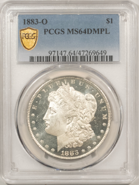 Dollars 1883-O $1 MORGAN DOLLAR – PCGS MS-64 DMPL, BLACK & WHITE, DEEP MIRROR PROOFLIKE
