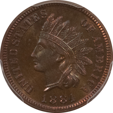 CAC Approved Coins 1884 PROOF INDIAN CENT – PCGS PR-67 BN, STUNNING, SUPERB GEM & CAC APPROVED!