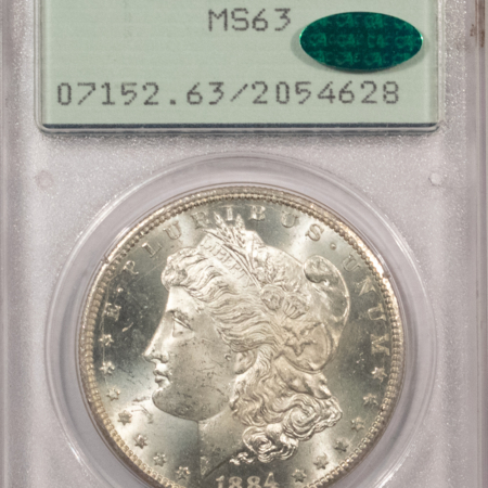 CAC Approved Coins 1884-CC $1 MORGAN DOLLAR – PCGS MS-63 RATTLER HOLDER! CARSON CITY! CAC APPROVED!