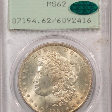 CAC Approved Coins 1884-O $1 MORGAN DOLLAR – PCGS MS-62, RATTLER HOLDER! CAC APPROVED!
