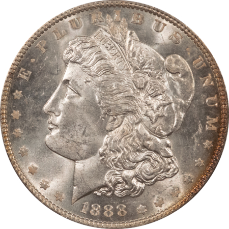 CAC Approved Coins 1888 $1 MORGAN DOLLAR – PCGS MS-63, RATTLER HOLDER & CAC APPROVED!