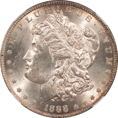 Dollars 1888-S $1 MORGAN DOLLAR – NGC MS-62, FROSTY AND FRESH!