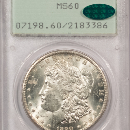 CAC Approved Coins 1890-CC $1 MORGAN DOLLAR – PCGS MS-60 RATTLER HOLDER, CARSON CITY, CAC APPROVED!