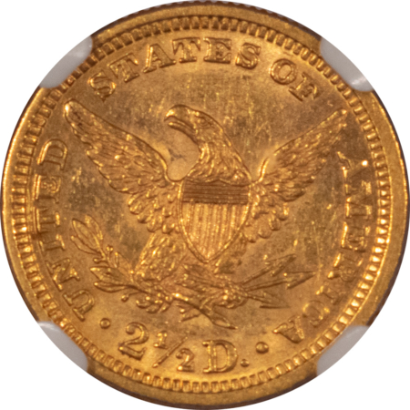 $2.50 1891 $2.50 LIBERTY GOLD QUARTER EAGLE – NGC MS-61, FLASHY & SEMI PL
