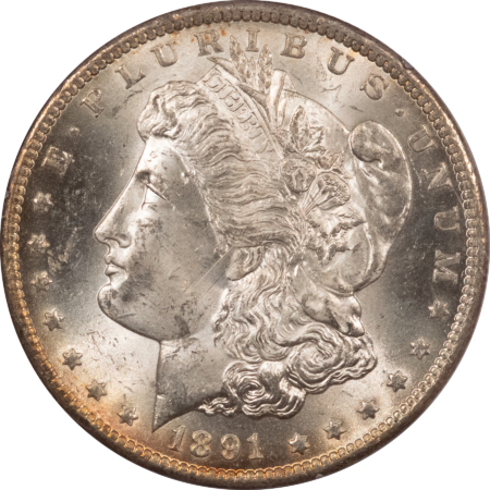 CAC Approved Coins 1891-CC $1 MORGAN DOLLAR – PCGS MS-62 RATTLER HOLDER! CARSON CITY! CAC APPROVED!
