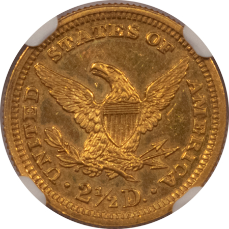 $2.50 1892 $2.50 PROOF LIBERTY GOLD QUARTER EAGLE – NGC PF-63, CHOICE PROOF!