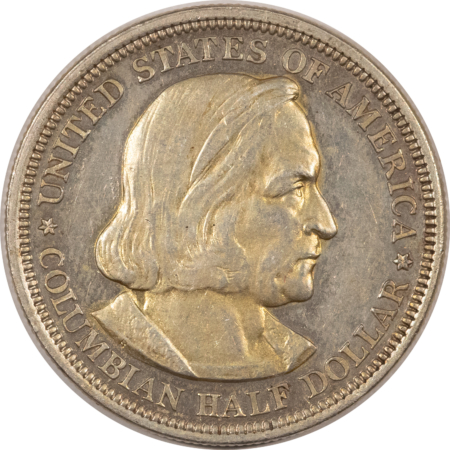 Early Commems 1892 COLUMBIAN COMMEMORATIVE HALF DOLLAR – HIGH GRADE EXAMPLE BUT CLEANED!