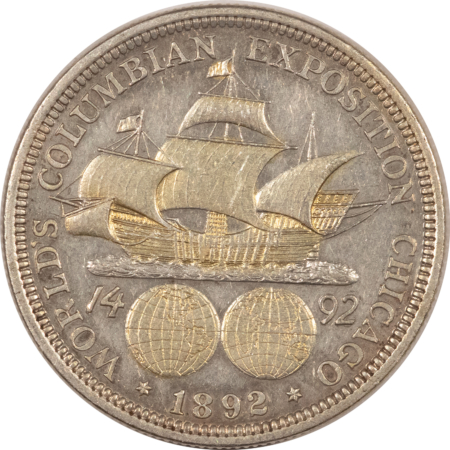 Early Commems 1892 COLUMBIAN COMMEMORATIVE HALF DOLLAR – HIGH GRADE EXAMPLE BUT CLEANED!