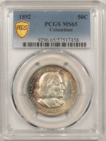 New Certified Coins 1892 COLUMBIAN COMMEMORATIVE HALF DOLLAR PCGS MS-65, PREMIUM QUALITY!