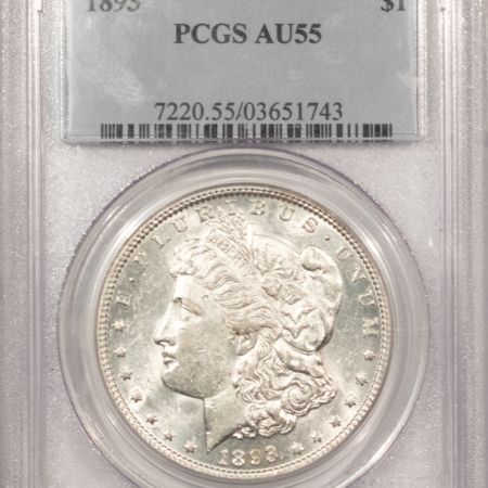 Dollars 1893 $1 MORGAN DOLLAR – PCGS AU-55, LOOKS 58, PREMIUM QUALITY!