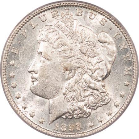 Dollars 1893 $1 MORGAN DOLLAR – PCGS AU-55, LOOKS 58, PREMIUM QUALITY!