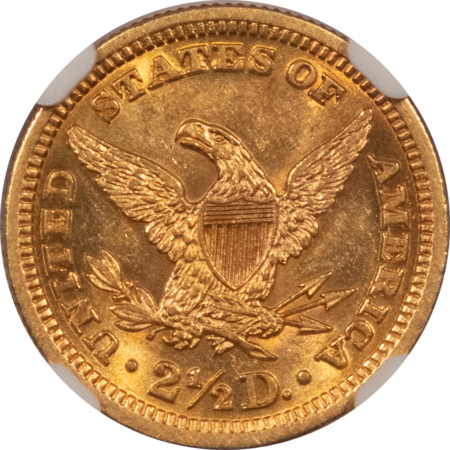 $2.50 1894 $2.50 LIBERTY GOLD QUARTER EAGLE – NGC MS-61, LOW MINTAGE!