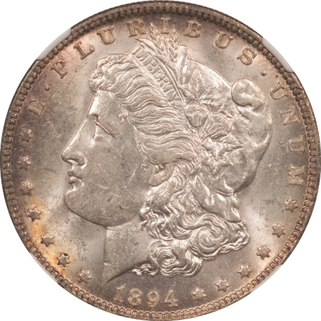 Dollars 1894-O $1 MORGAN DOLLAR – NGC MS – 61, FRESH BU & SCARCE!