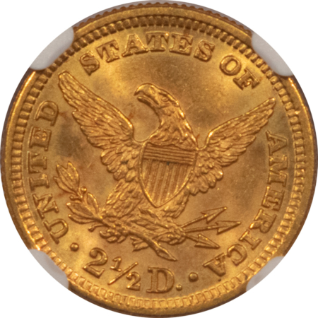 $2.50 1897 $2.50 LIBERTY GOLD QUARTER EAGLE – NGC MS-65, FRESH GEM!