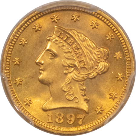 $2.50 1897 $2.50 LIBERTY GOLD QUARTER EAGLE – PCGS MS-65, FRESH GEM!