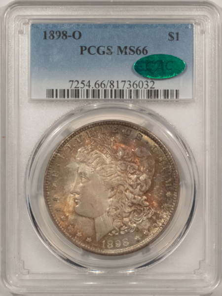 CAC Approved Coins 1898-O $1 MORGAN DOLLAR – PCGS MS-66, SUPER FRESH, ORIGINAL, CAC APPROVED!