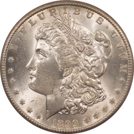 Dollars 1899-O MORGAN DOLLAR, PCGS MS-63, RATTLER-BLAST WHITE AND LOOKS MS-64+!