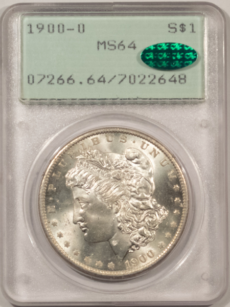 CAC Approved Coins 1900-O $1 MORGAN DOLLAR – PCGS MS-64, RATTLER HOLDER! CAC APPROVED!