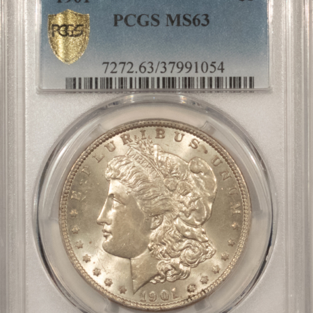 Dollars 1901 $1 MORGAN DOLLAR PCGS MS-63, FRESH, PQ! A REAL CH BU COIN! NEAR 64 QUALITY!