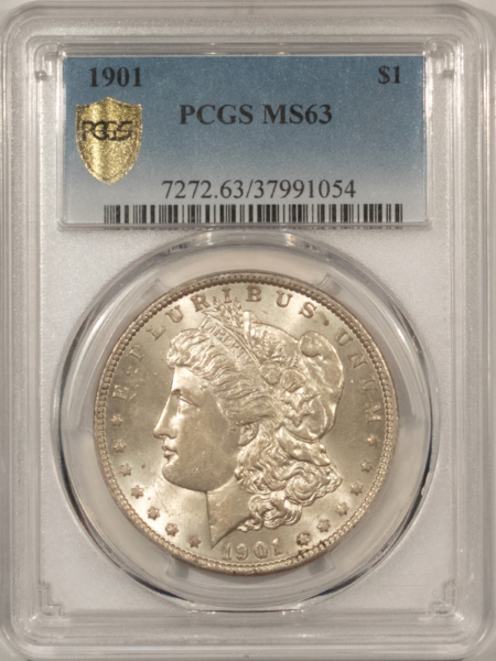 Dollars 1901 $1 MORGAN DOLLAR PCGS MS-63, FRESH, PQ! A REAL CH BU COIN! NEAR 64 QUALITY!