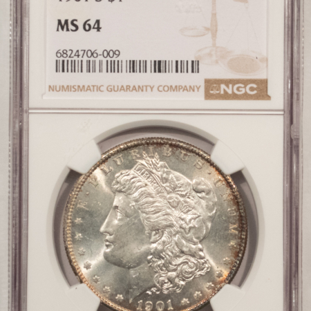 Dollars 1901-S $1 MORGAN DOLLAR – NGC MS-64, SUPER PREMIUM QUALITY! FRESH!