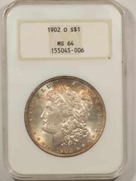 Dollars 1902-O $1 MORGAN DOLLAR – NGC MS-64, FATTY! PREMIUM QUALITY! PRETTY!