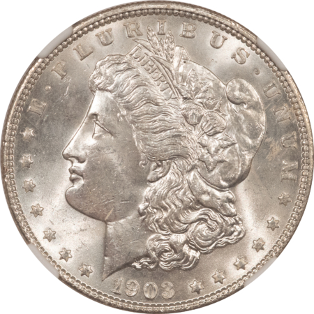 Dollars 1903 $1 MORGAN DOLLAR – NGC MS-64, LUSTROUS WHITE!