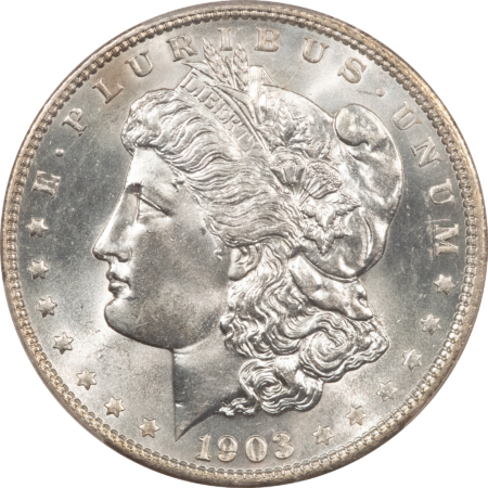 Dollars 1903-O $1 MORGAN DOLLAR – PCGS MS-64, BLAZING WHITE, PREMIUM GEM QUALITY!