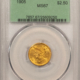 $2.50 1897 $2.50 LIBERTY GOLD QUARTER EAGLE – PCGS MS-65, FRESH GEM!
