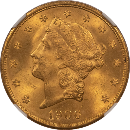 $20 1906-D $20 LIBERTY GOLD DOUBLE EAGLE NGC MS-64 CAC PQ, FRESH, FLASHY! 1ST DENVER