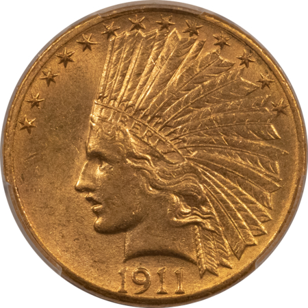 $10 1911-D $10 INDIAN GOLD EAGLE – PCGS MS-61, KEY-DATE DENVER RARITY!