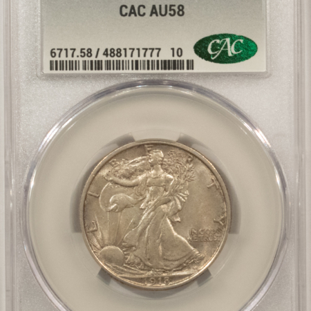 CAC Approved Coins 1918-D WALKING LIBERTY HALF DOLLAR – CACG AU-58, FRESH & PREMIUM QUALITY, CAC!