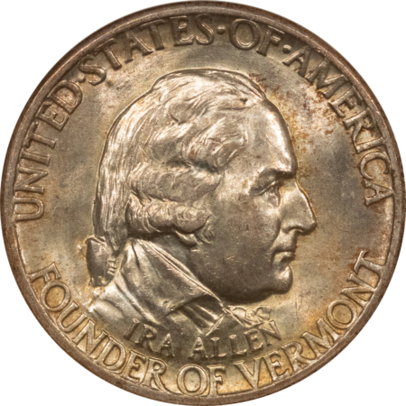 CAC Approved Coins 1927 VERMONT COMMEMORATIVE HALF DOLLAR – NGC MS-64, FATTIE, GEM+ & CAC APPROVED!