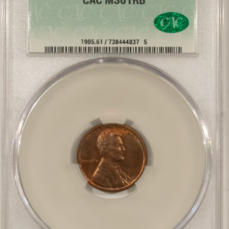 CAC Approved Coins 1927-S LINCOLN CENT – CACG MS-61 RB, LOOKS MS-65, CAC APPROVED!