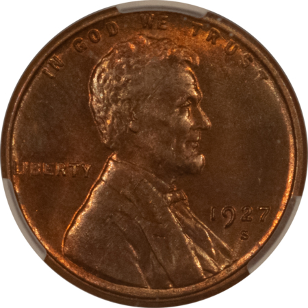 CAC Approved Coins 1927-S LINCOLN CENT – CACG MS-61 RB, LOOKS MS-65, CAC APPROVED!
