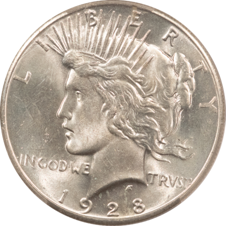 Dollars 1928 $1 PEACE DOLLAR – PCGS MS-64, WHITE AND NICE!