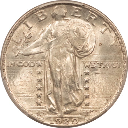 New Certified Coins 1929-D STANDING LIBERTY QUARTER – PCGS MS-62, LOOKS 64! PREMIUM QUALITY!