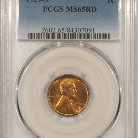 Lincoln Cents (Wheat) 1929-S LINCOLN CENT – PCGS MS-65 RD