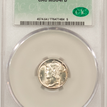 CAC Approved Coins 1931-D MERCURY DIME – CACG MS-64 FB, BLAZING! CAC APPROVED!