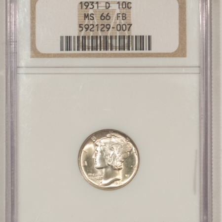 Dimes 1931-D MERCURY DIME – NGC MS-66 FB, SUPERB!