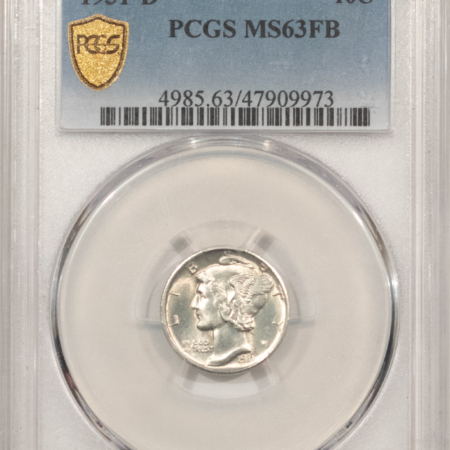 Dimes 1931-D MERCURY DIME – PCGS MS-63 FB