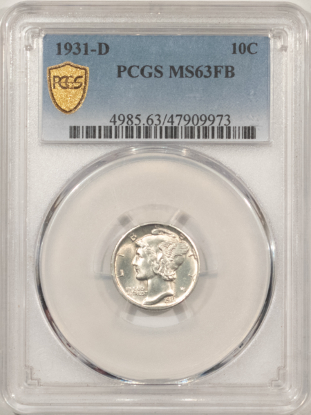 Dimes 1931-D MERCURY DIME – PCGS MS-63 FB