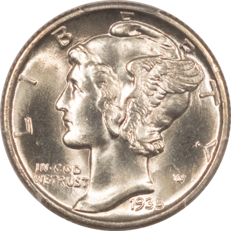 Dimes 1935 MERCURY DIME – PCGS MS-64 FB, BLAZING LUSTROUS!