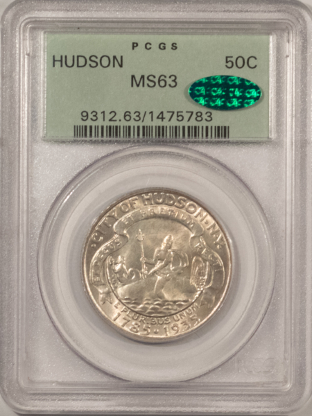 CAC Approved Coins 1935 HUDSON COMMEMORATIVE HALF DOLLAR – PCGS MS-63, OGH, PQ, LOOKS GEM & CAC!