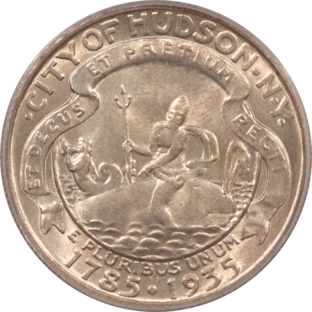 CAC Approved Coins 1935 HUDSON COMMEMORATIVE HALF DOLLAR – PCGS MS-63, OGH, PQ, LOOKS GEM & CAC!